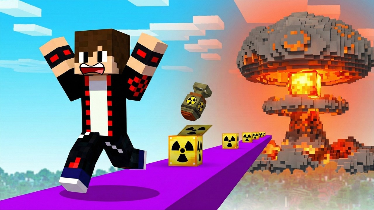 ماين كرافت : اكتشفت طريق حظ القنبلـة النوويـة الخطيرة ولكن النهاية صادمة !!؟ 🔥😱