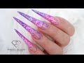 WOW. Amazing nail art. Stiletto nails with floral one stroke nail art.