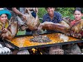 Whole 4 GOATS BLACK SCRAMBLED 1000 EGGS RECIPE - Cooking Biggest Scrambled Egg in The World