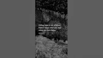 Falling down is not a failure. Failure comes when you stay where you have fallen.
