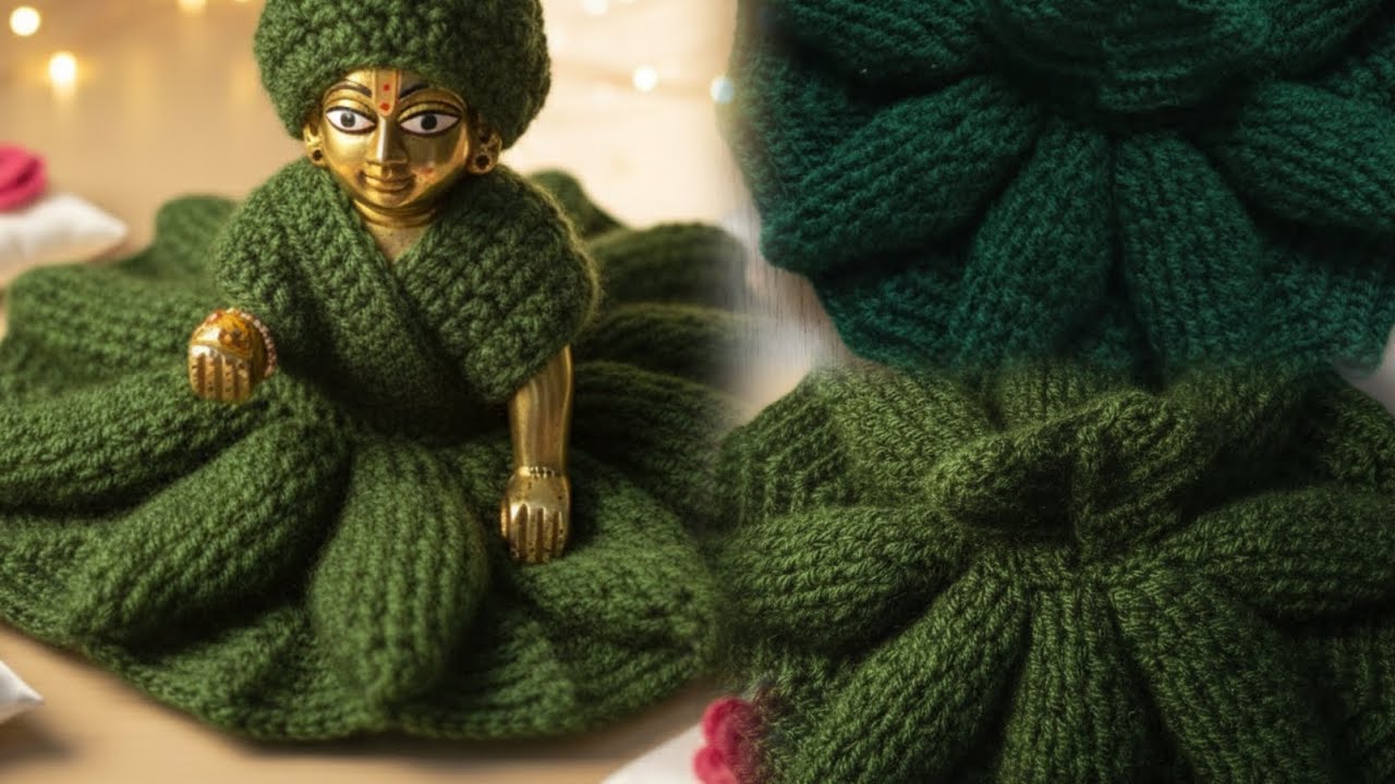 Laddu gopal ki sundar puffed crochet winter dress | latest winter dress | how to make crochet dress