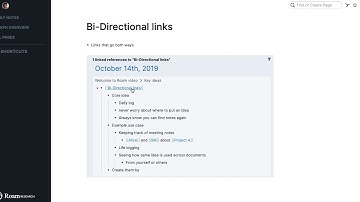 Bi Directional Links in Roam