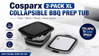 Don t BBQ Without This Prep Tub Cosparx 2-Pack XL Collapsible BBQ Prep Tub