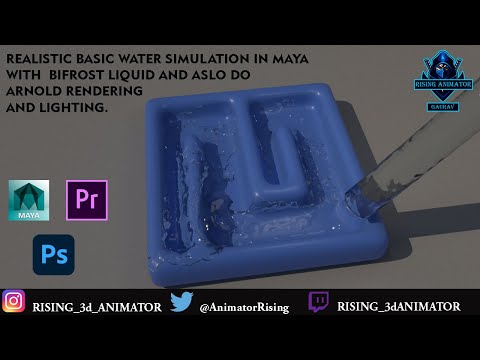 Bifrost fluid simulation Realistic water 3d Maya with arnold lighting .