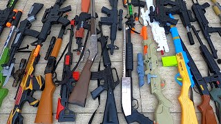 A Lot of Toy Rifles. Realistic Rifles - Toy Weapons