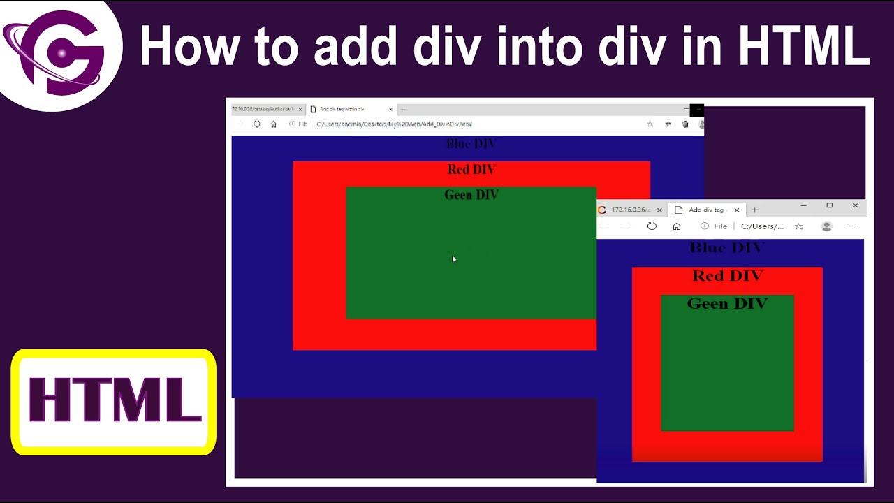 การใช้ div  2022  HTML Tutorial | how to place div inside another div HTML CSS