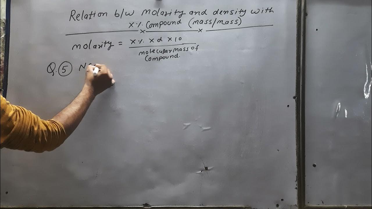  relation between molarity and density of solution youtube