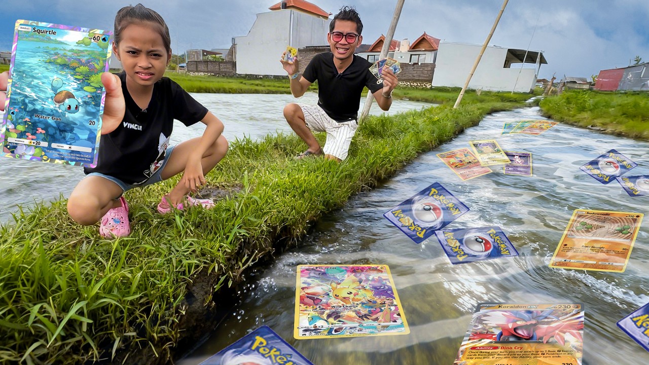 GAK NYANGKA KITA MENEMUKAN KARTU POKEMON DI SUNGAI!!