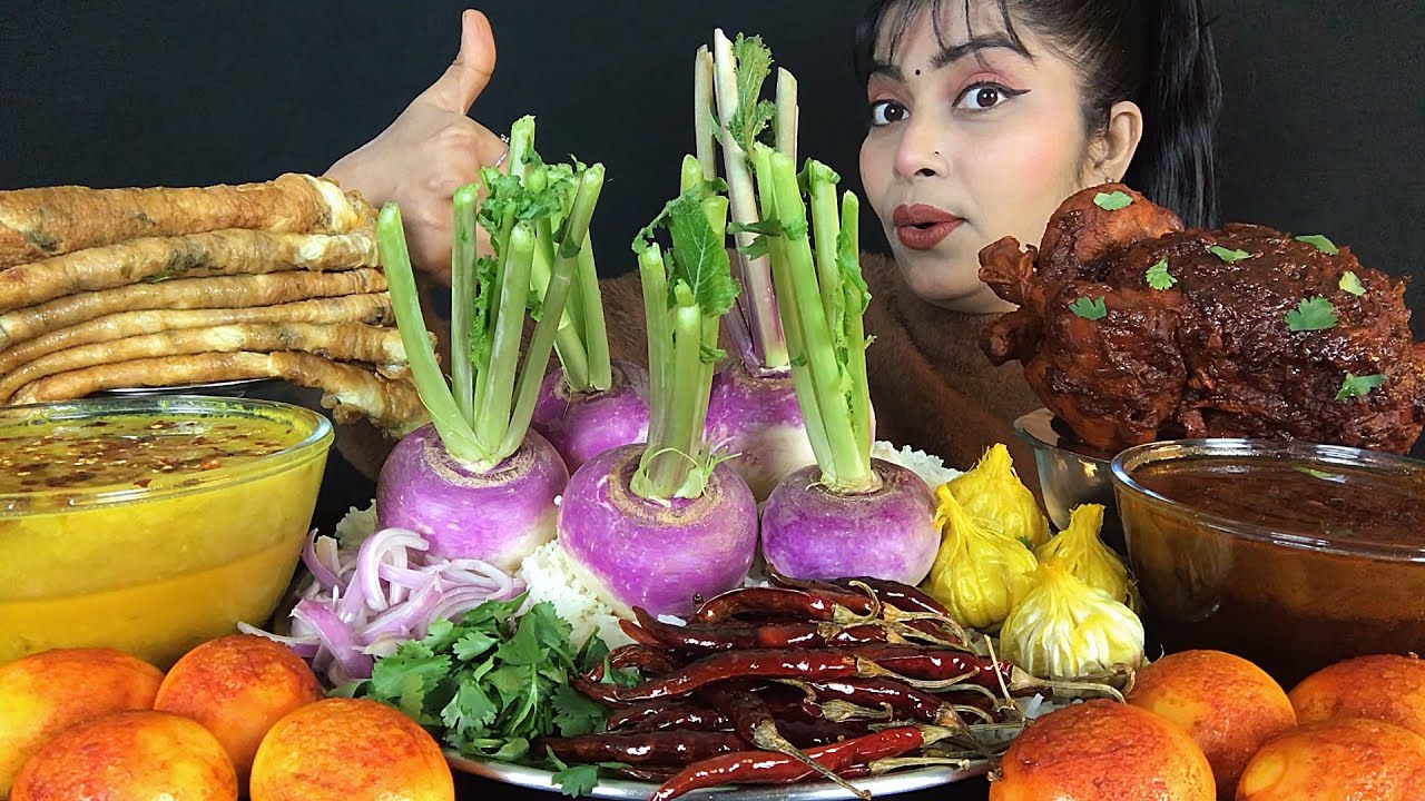 EATING BHAT DAL SALGUM BHARTA WHOLE CHICKEN EGG OMELET EGG BOILE | ASMR BIG BITES | INDIAN MUKBANG