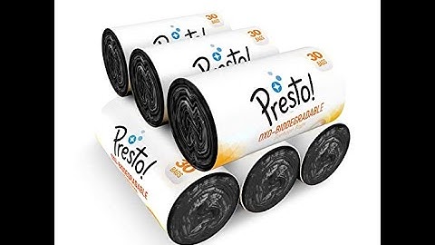 Presto! Oxo-Biodegradable Garbage Bags, Small - 30 bags/roll (Pack of 6, plastic, Black)