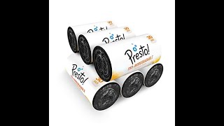 Presto! Oxo-Biodegradable Garbage Bags, Small - 30 bags/roll (Pack of 6, plastic, Black)