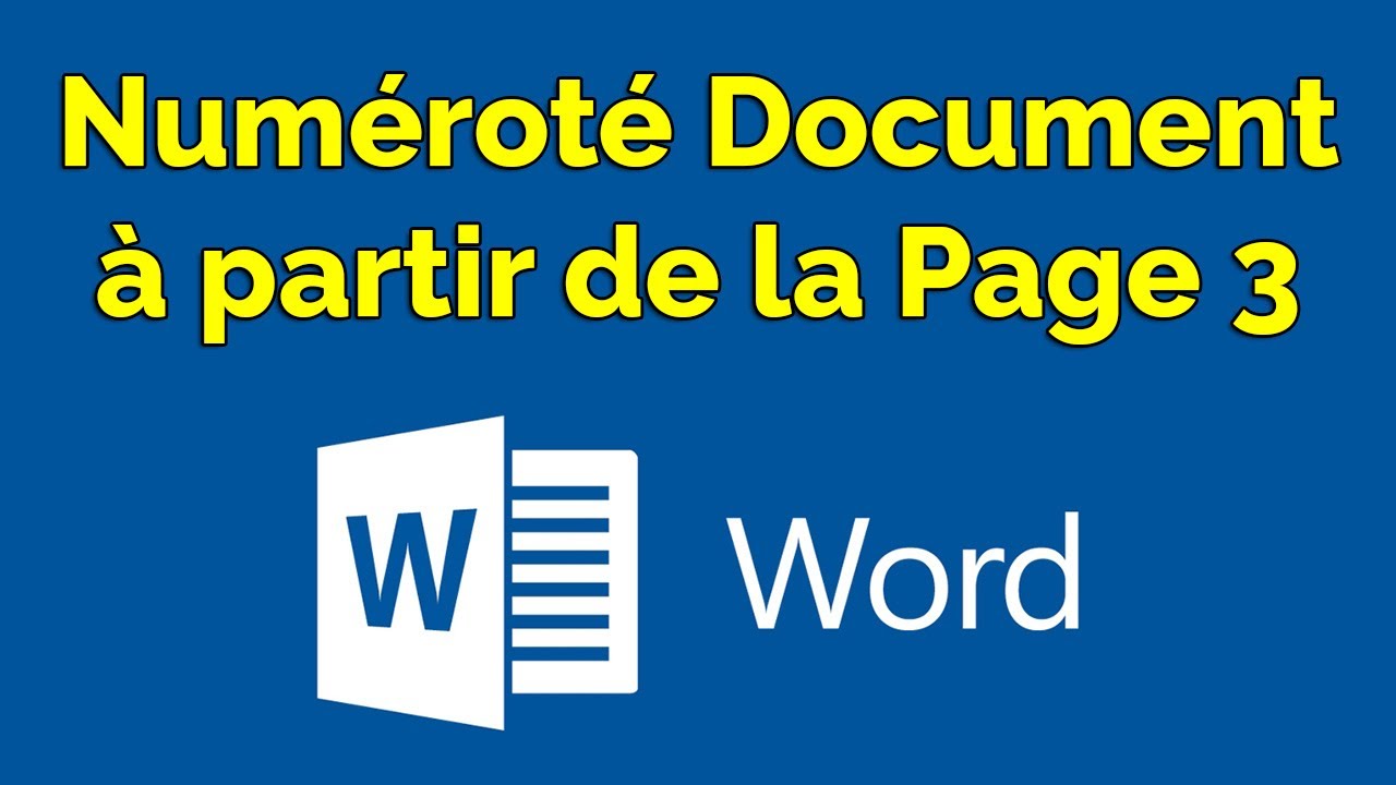 Open Office Comment Numéroter La Page De Garde à20 Comment numéroter un document Word à partir de la page 3 - YouTube