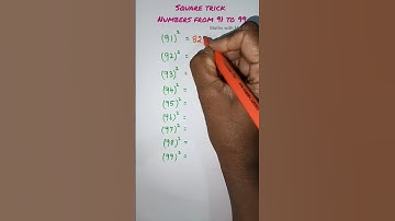 Square trick numbers from 91 to 99
