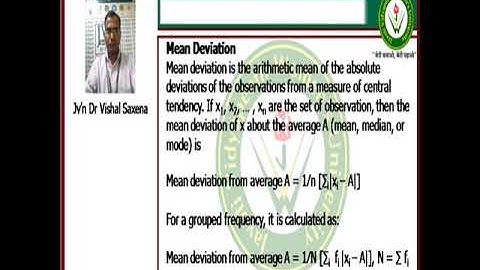 JAYOTI VIDYAPEETH- Range, mean deviation  video lecture 1