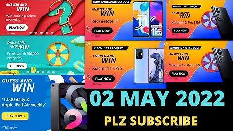 AMAZON XIAOMI 12 PRO QUIZ ANSWERS TODAY |02 MAY 2022