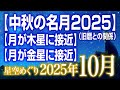 【中秋の名月2025（旧暦との関係）】【月が木星に接近】【月が金星に接近】 2025年10月の星空めぐり〜Starry Sky Tour 2025 Oct.
