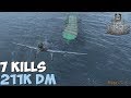 World of WarShips | Ark Royal | 7 KILLS | 211K Damage - Replay Gameplay 4K 60 fps