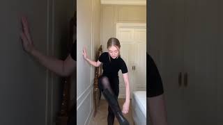 Girl In Black Tights Black Hose Nylon Legs Feet Foots Dress Up