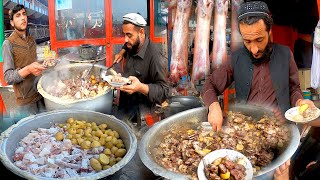 Roosh Dumpukht recipe in Marko Bazaar | Afghanistan street food | Breakfast in Marko Nangarhar