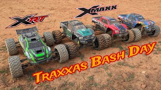 Traxxas Xmaxx's and Xrt having a bash at the track