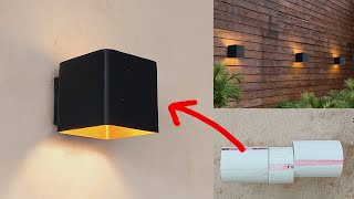 DIY Unique and Luxurious Simple Modern Wall Lamp from used PVC Pipes