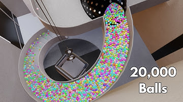 20,000 balls simulation, Blender animation, EEVEE, rigid body simulations, physics