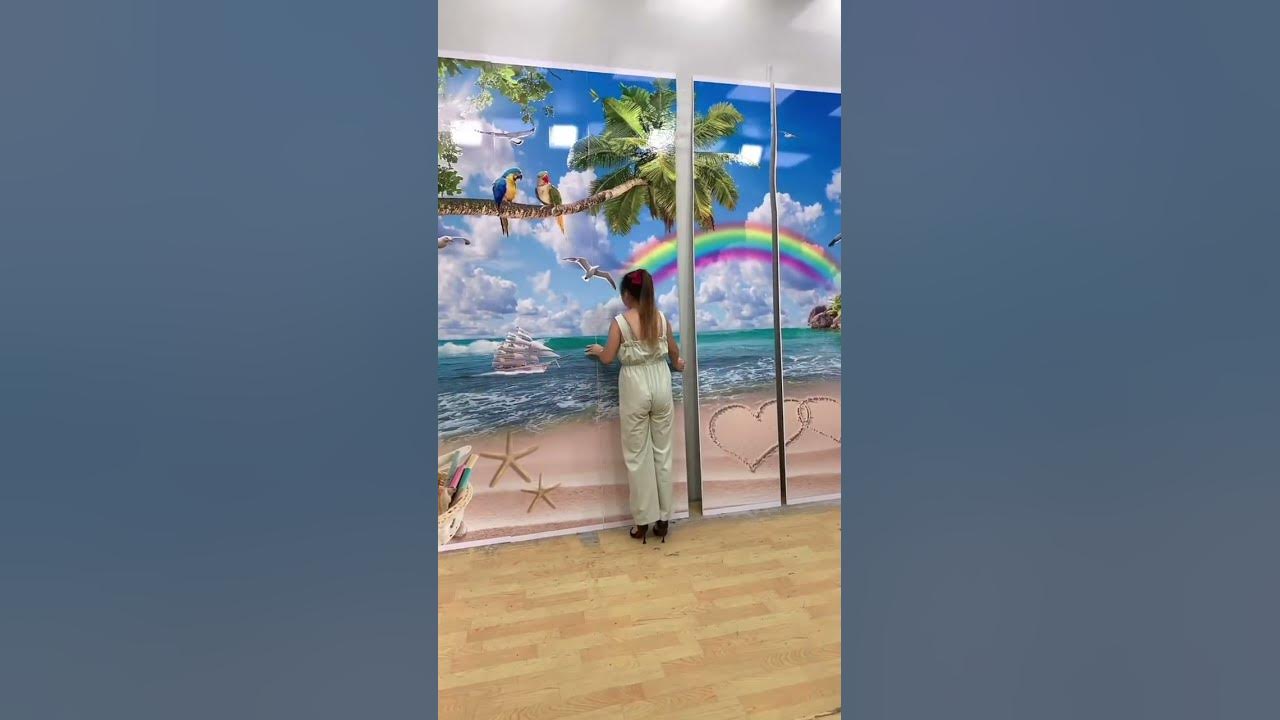 How to Stick Wallpaper , Home decoration with Stick Wallpaper part2722