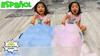 Foam Bubbles Soap Experimentos científicos fáciles de bricolaje para niños con Emma y Kate