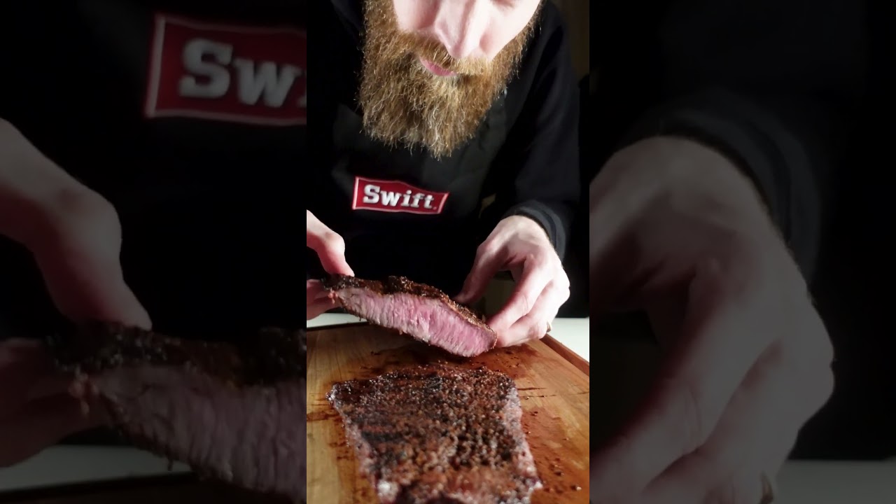 Cooked hot and fast to a perfect 135-140°F internal temp, this Swift flat iron steak