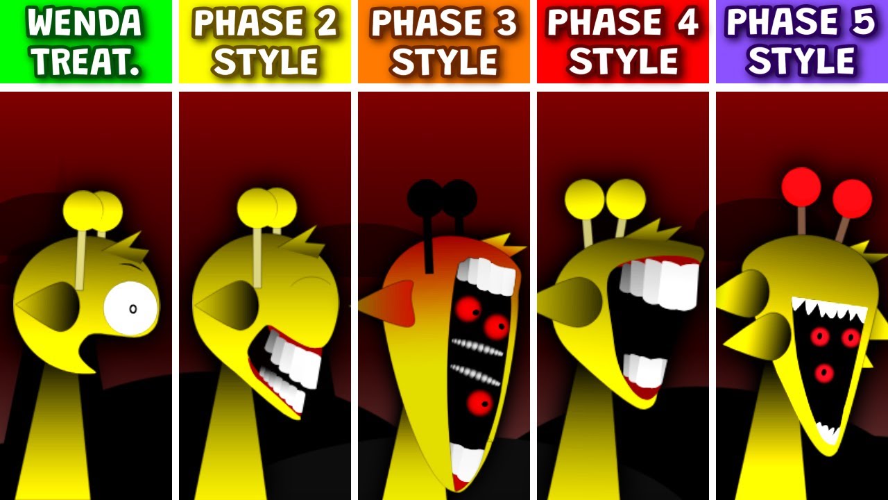 Sprunki WENDA Treatment VS Phase 2 Style VS Phase 3 Style VS Phase 4 Style VS Phase 5 Style