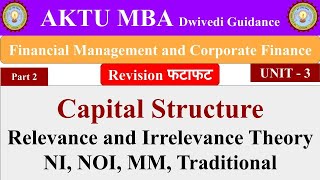 Full 9| Financial Management and Corporate Finance unit 3, Relevance and Irrelevance Theory, capital Guide