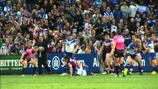 James Graham spraying Mitch Brown Bulldogs Semi Final against Manly 2014