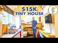 Young Man Builds Super Cheap Tiny House with Clever Elevator Bed