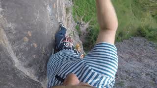 Rock Climbing At Llanymynech Quarry, Curfew 6B