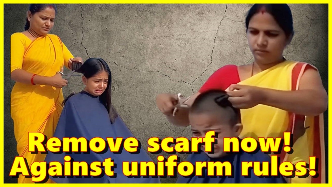 Истории о стрижках - Моя тетя побрила меня налысо!😡Она побрила меня гладко!😱Лысая голова учительн...