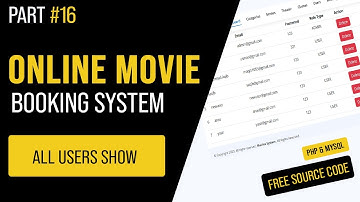 16 - Show User Profile, All User in Admin Panel in PHP/MySQL: Urdu/Hindi Online Movie Booking System