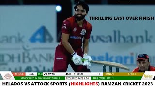 Helados vs Attock Sports (HIGHLIGHTS) Naya Nazimabad Bankers Cup 2023 - THRILLING LAST OVER FINISH