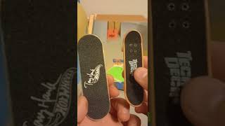Old Tony Hawk Tech Deck VS New Tony Hawk Hot Wheels Finger Board.