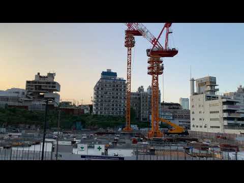 42階215ｍ｢（仮称）三田三・四丁目地区第一種市街地再開発事業｣の様子 2020年10月31日撮影