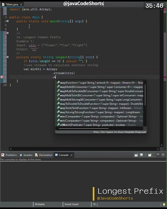 0032 Longest Common Prefix in #java #algorithm #programming #coding # ... image.