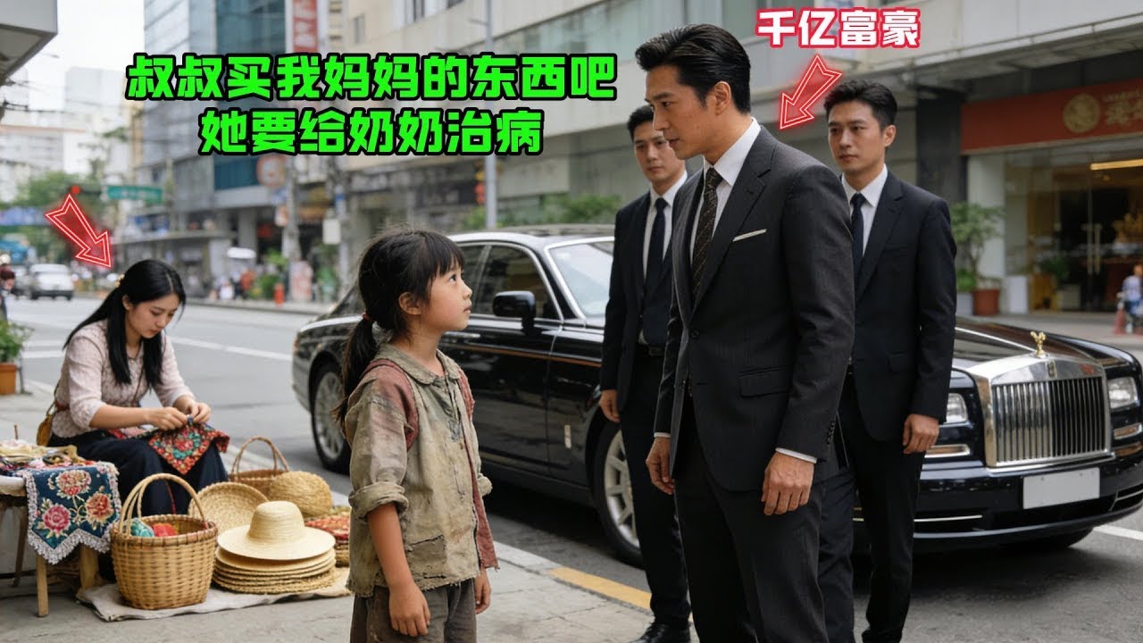 “叔叔，買我媽媽的東西吧，她要給奶奶治病！”窮女孩指着不遠處擺攤的媽媽對千億富豪懇求，竟換來改變一生的決定！#感人故事 #感人壹幕 #故事分享