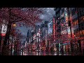 Rain Over Tokyo w Distant Rolling Thunder Sounds for sleep, study, relaxation | ASMR 4K