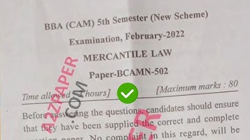 Mdu BBA CAM 5th Sem MC Question Paper 2022