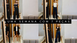 UMA SEMANA DE LOOKS REAIS com uma CÁPSULA de 7 PEÇAS!!