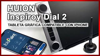 HUION Spiroy Dial 2. Tableta gráfica de dibujo y diseño inalámbrica compatible con iPhone