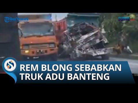 ADU BANTENG Truk Tepung dan Truk Pasir di Bawen Semarang, Diduga Rem Blong, Kondisi Truk Ringsek