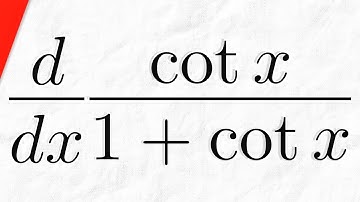 Derivative of cotx/(1+cotx) with Quotient Rule | Calculus 1 Exercises