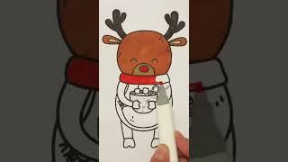 Reindeer coloring pages. #shorts #winter #xmas #christmas #new_year