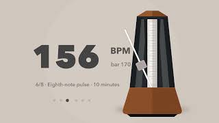 Metronome 156 BPM | 6/8 | Eighth-Note Pulse | 10 Minutes