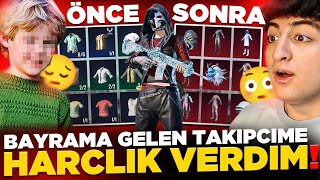 BAYRAMLAŞMAYA GELEN TAKİPÇİME HARÇLIK VERDİM! ( HESABINI FULLEDİM! ) - PUBG Mobile